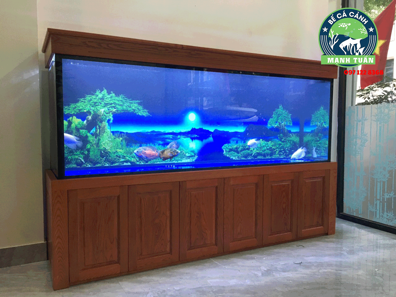 Thiết kế và hoàn thiện bể cá cho nhà anh Hùng ở Lào Cai